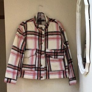Plaid print short coat